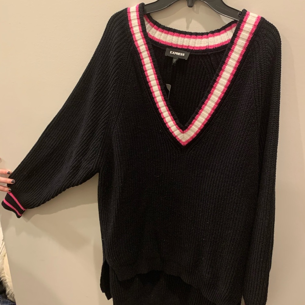 Express v-neck oversized sweater